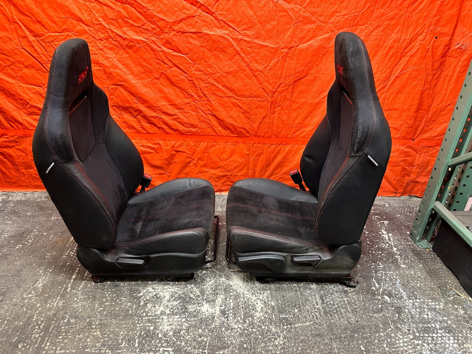 08-14 SUBARU IMPREZA WRX STI FRONT SEATS PAIR DRIVER PASSENGER OEM #7417