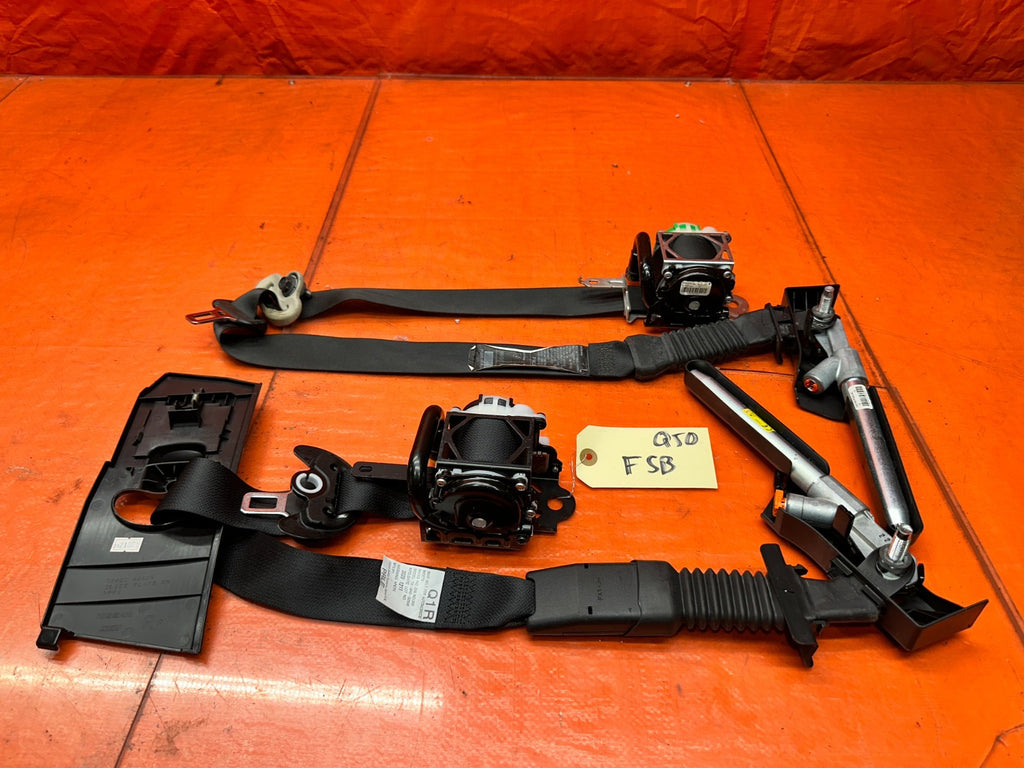 14-23 INFINITI Q50 LEFT & RIGHT FRONT SEAT BELTS SAFETY BELT BLACK OEM #Q500