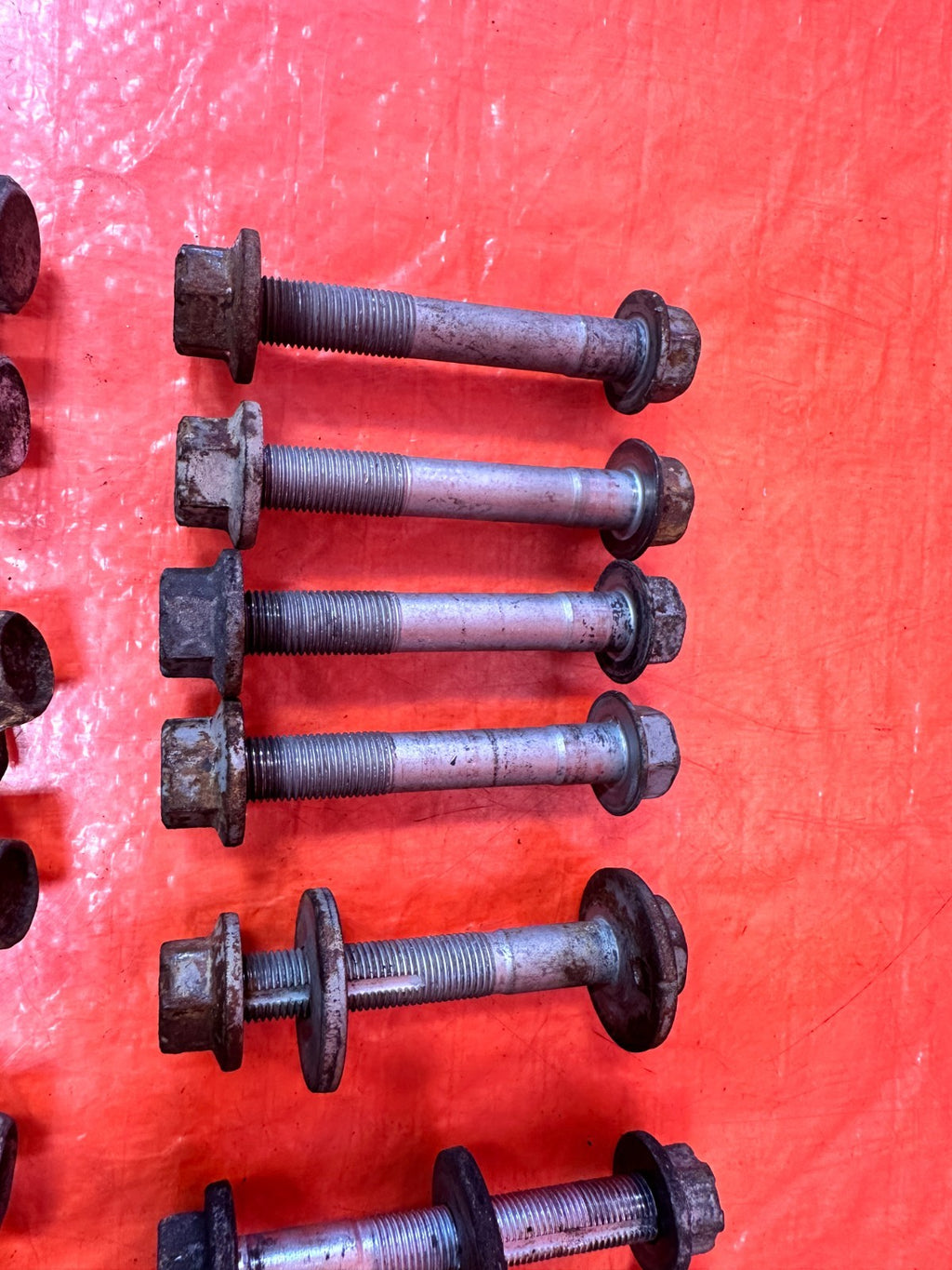 08 15 INFINITI G37 Q60   REAR TRAILING ARM CASTER CAMBER BOLTS HARDWARE OEM 3282