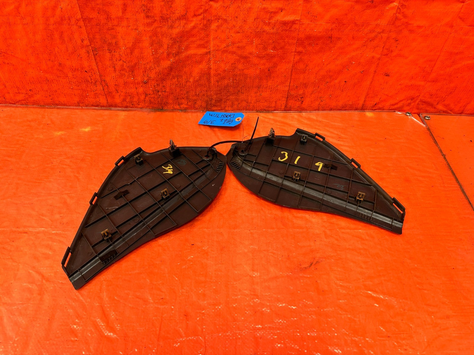 96 00 HONDA CIVIC DARK GRAY LEFT AND RIGHT OUTER DASH PANELS COVERS TRIM OEM 3195