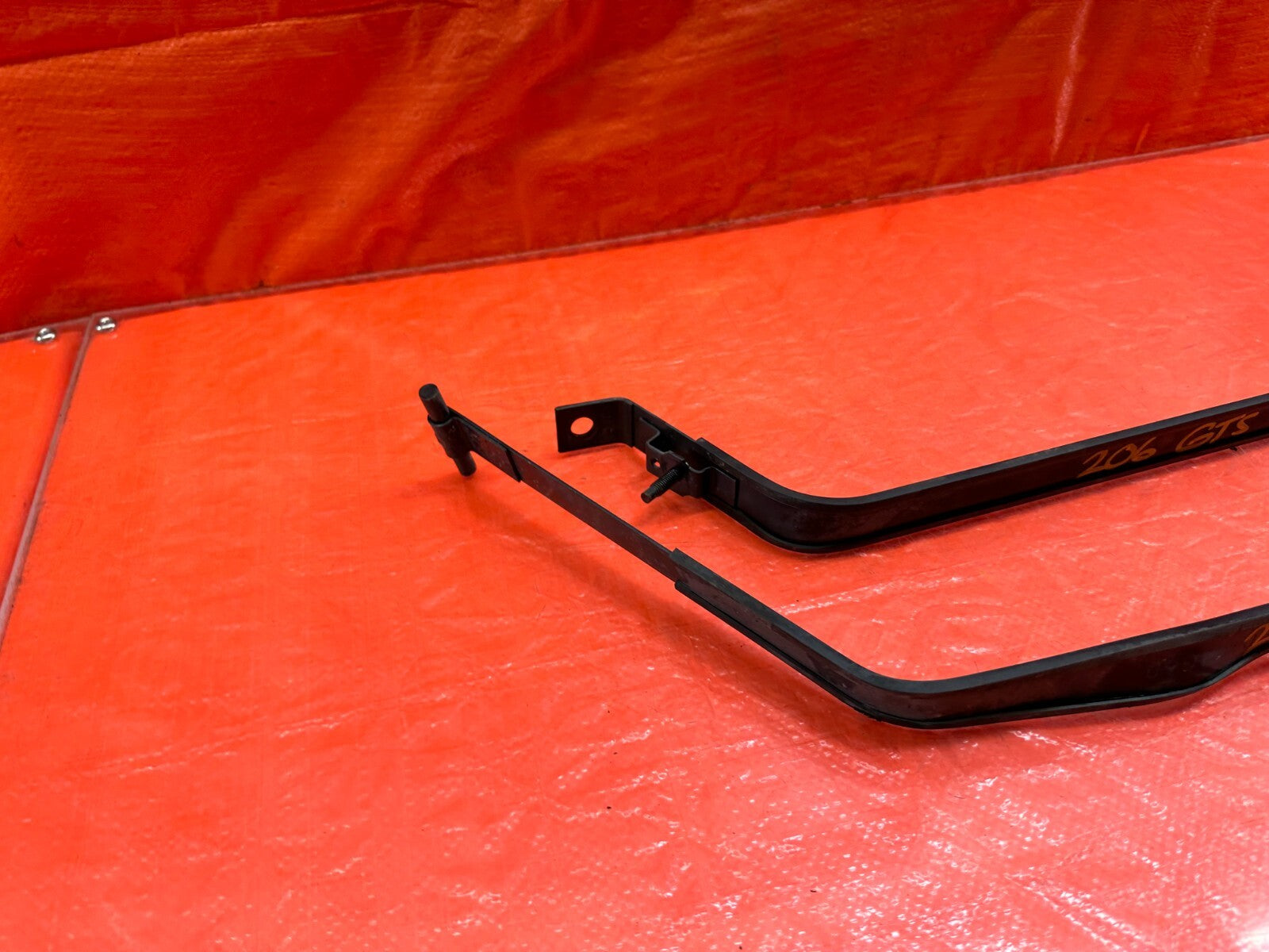 08 15 LANCER EVOLUTION X EVO 10 GAS GASOLINE FUEL TANK MOUNTING STRAPS BANDS 2068