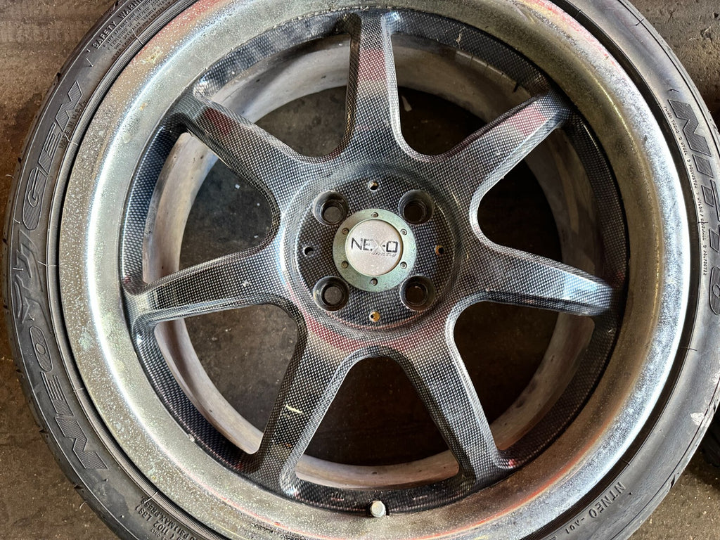 88 91 HONDA CRX   4x100   17x7   NEX O NEX 0 RACING WHEELS W/ NITTO TIRES   27711