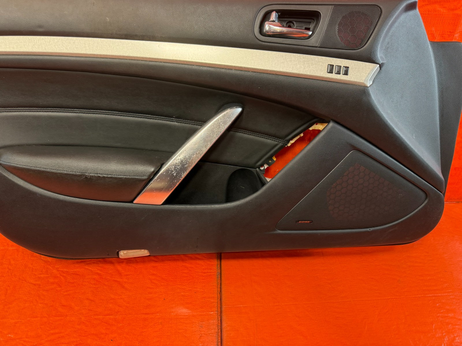 08 11 INFINITI G37 COUPE 2D   DRIVER LEFT   DOOR PANEL / DOOR CARD / LINING 3284