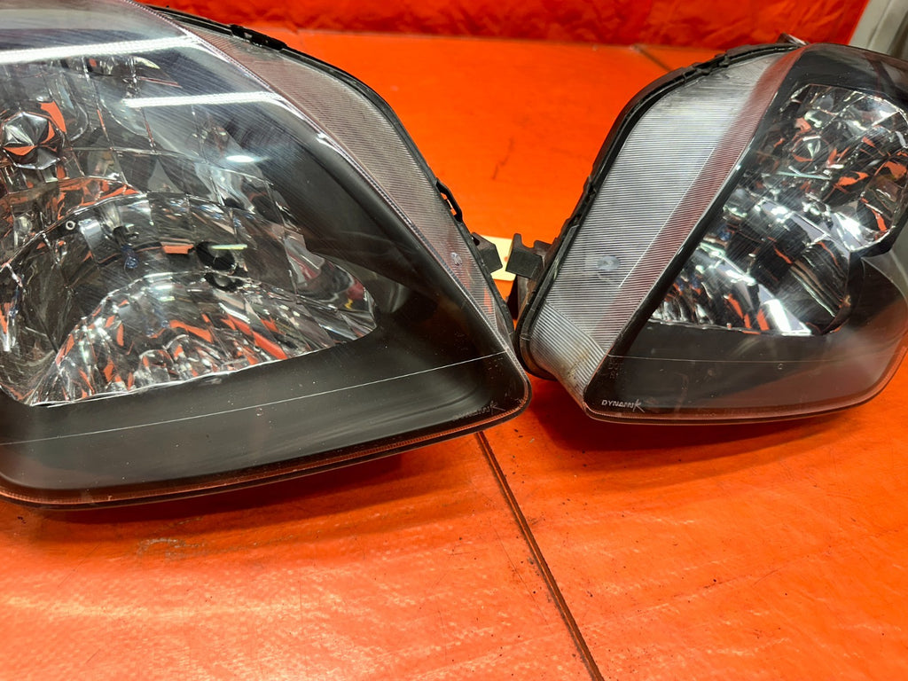 97 01 HONDA PRELUDE 2.2L BLACK HOUSING AFTERMARKET LEFT RIGHT HEADLIGHTS #33610