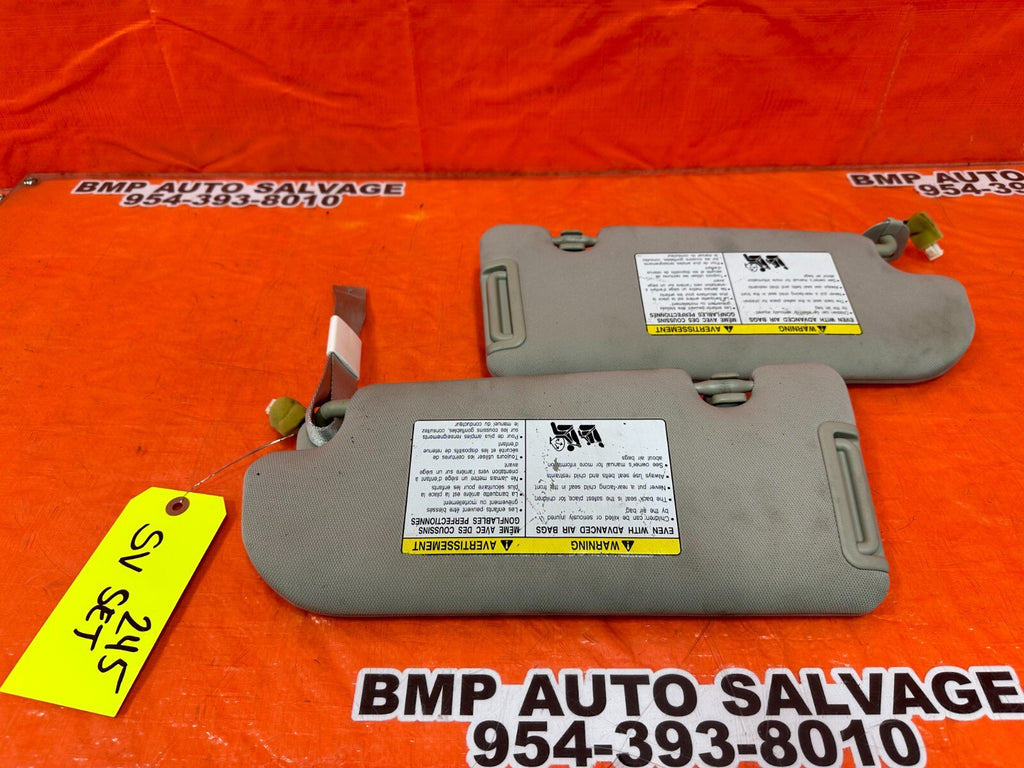 08 15 INFINITI G37 & Q60    LEFT AND RIGHT SUN VISORS PAIR SET OEM FACTORY #2458