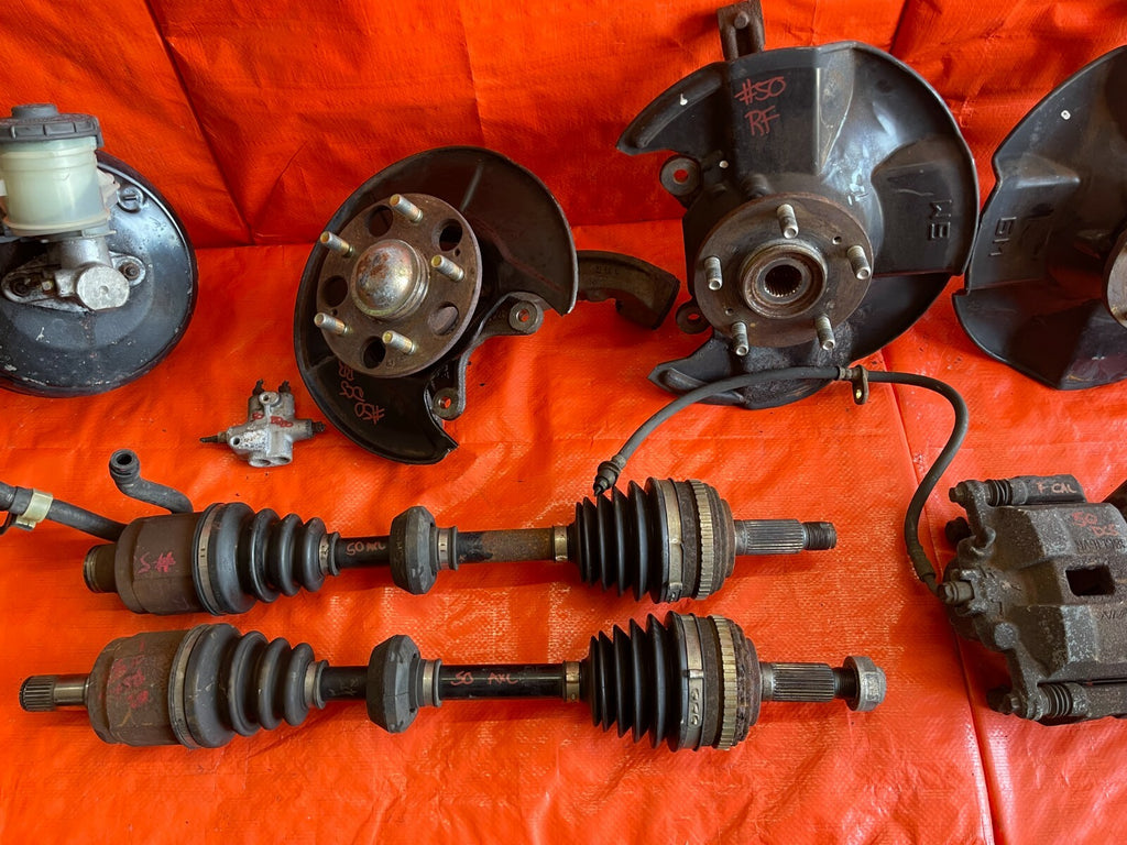 01 05 HONDA CIVIC   FULL 36MM 5 LUG CONVERSION SPINDLES CALIPERS E BRAKE BOOSTER6