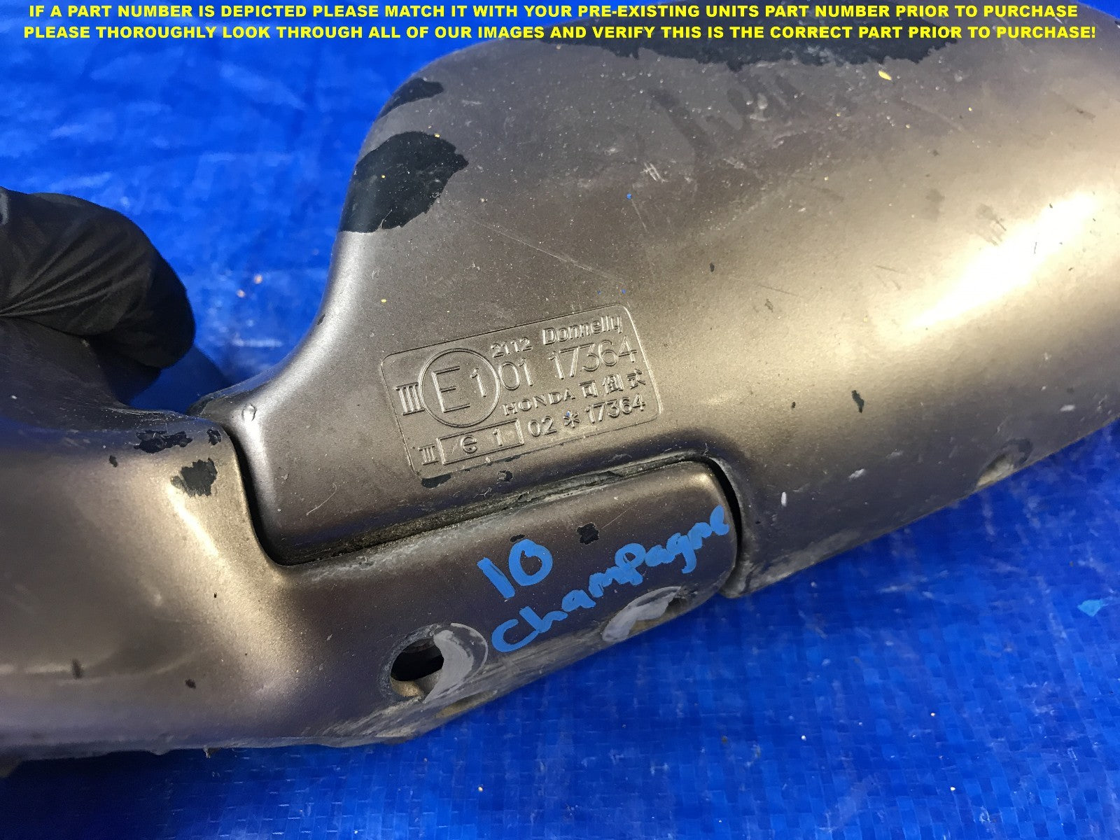 OEM 1990 1991 1992 1993 HONDA ACCORD DRIVER LEFT SIDE VIEW MIRROR         4