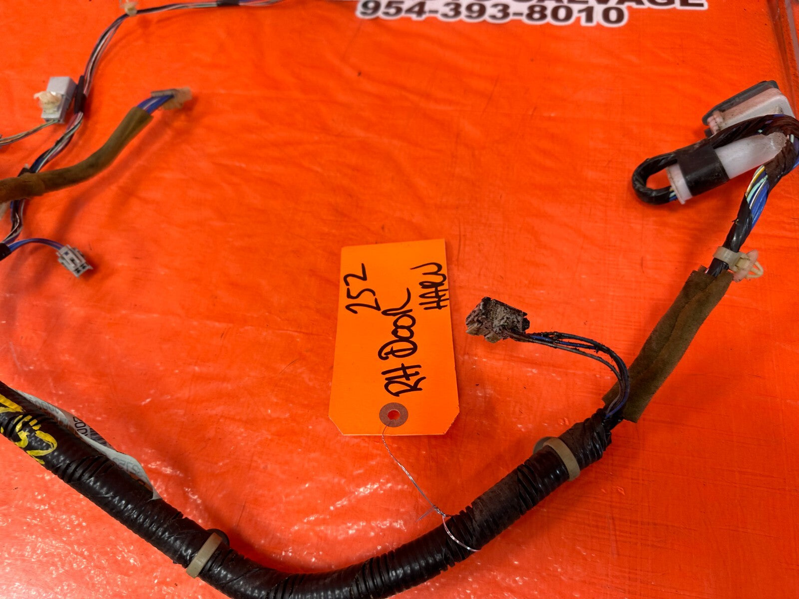97 98 HONDA PRELUDE   PASSENGER RIGHT DOOR WIRING HARNESS WIRE LOOM   OEM #2525