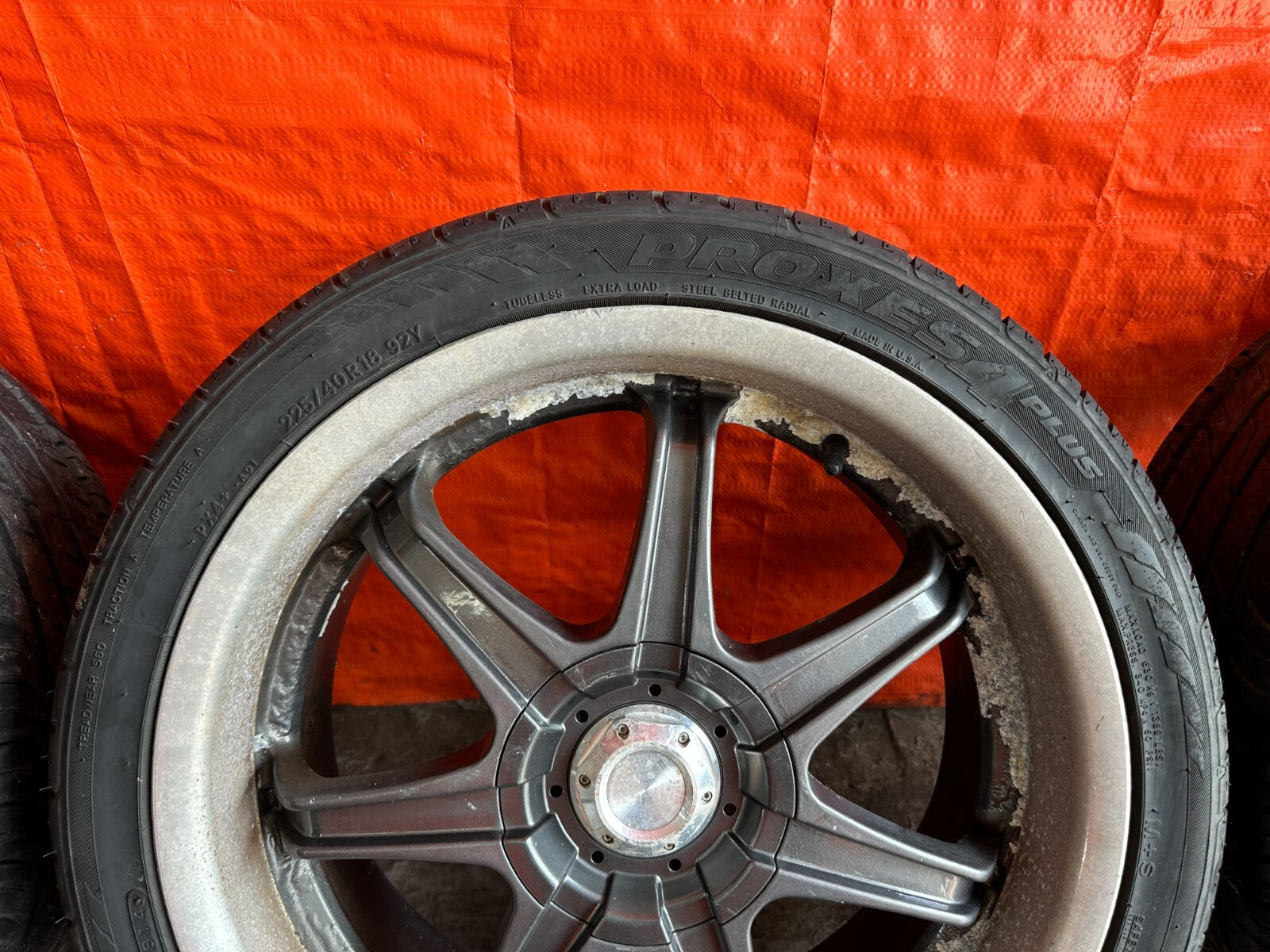 97 01 HONDA PRELUDE   UNKNOWN BRAND   7 SPOKE   18 INCH WHEELS W/ TIRES   #2105