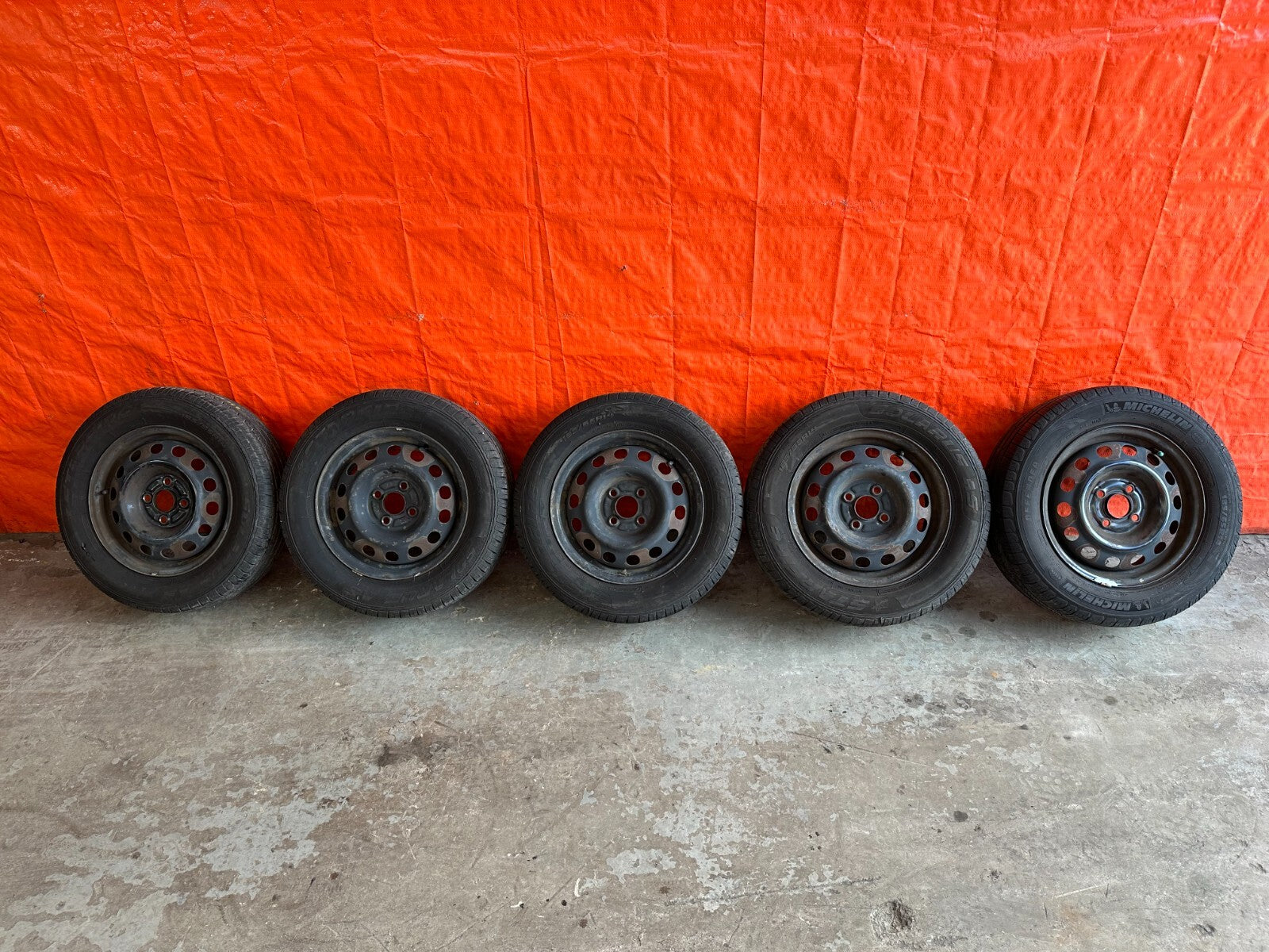 92 00 HONDA CIVIC   FACTORY STEEL WHEELS W TIRES   SET OF 5   PICK UP MIAMI ONLY0
