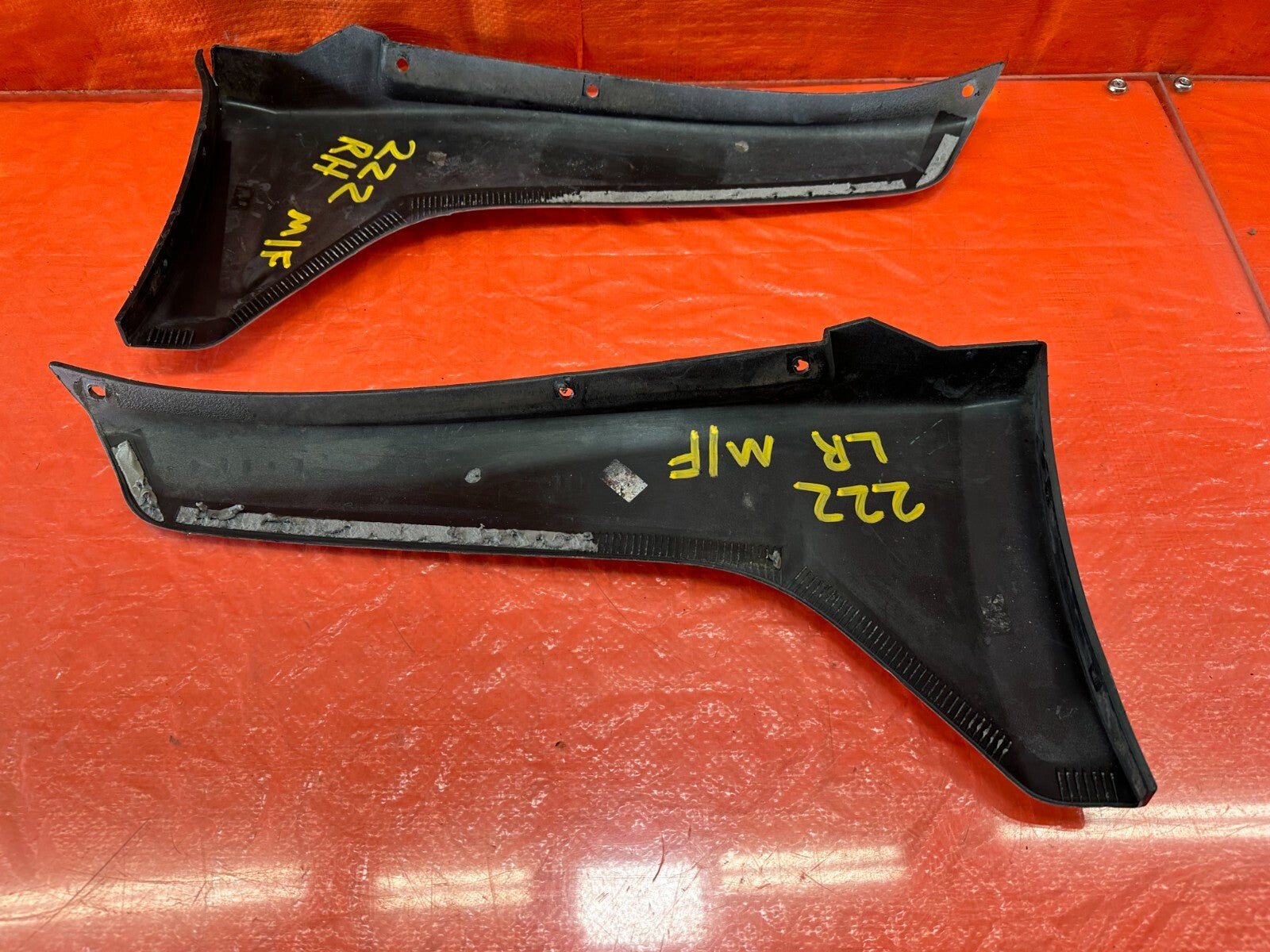 14 16 INFINITI Q50   REAR BUMPER   MUD FLAPS SPLASH GUARDS   LEFT RIGHT OEM #22212