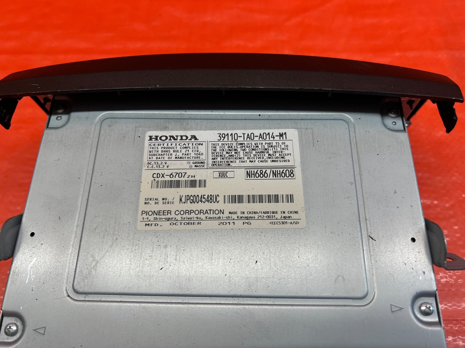 08 12 HONDA ACCORD EX L   6 DISC CD CHANGER   39110 TA0 A01   OEM FACTORY #1749