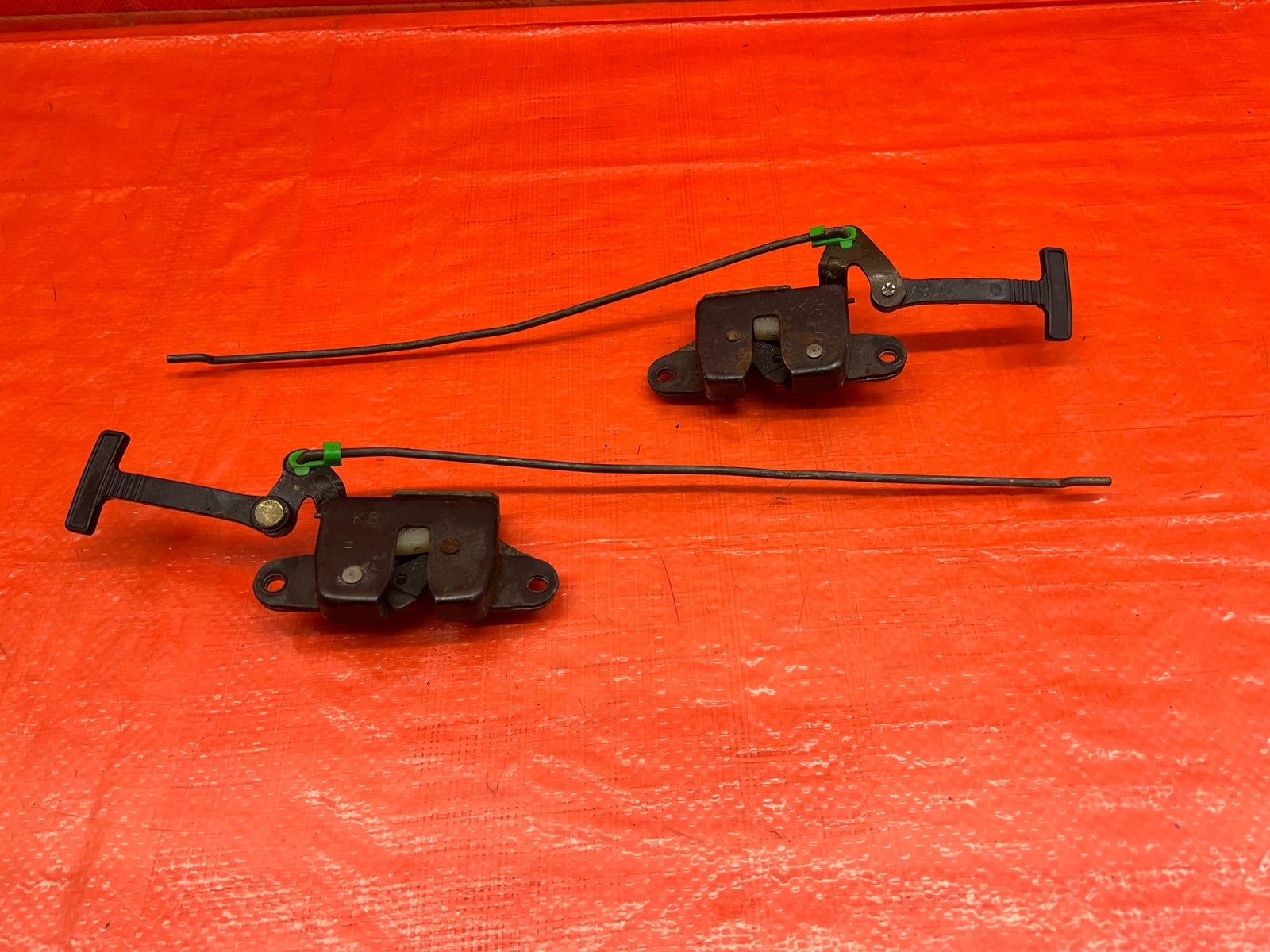 96 00 HONDA CIVIC COUPE   REAR SEAT RELEASE PULL HANDLES   LEFT & RIGHT OEM #1737