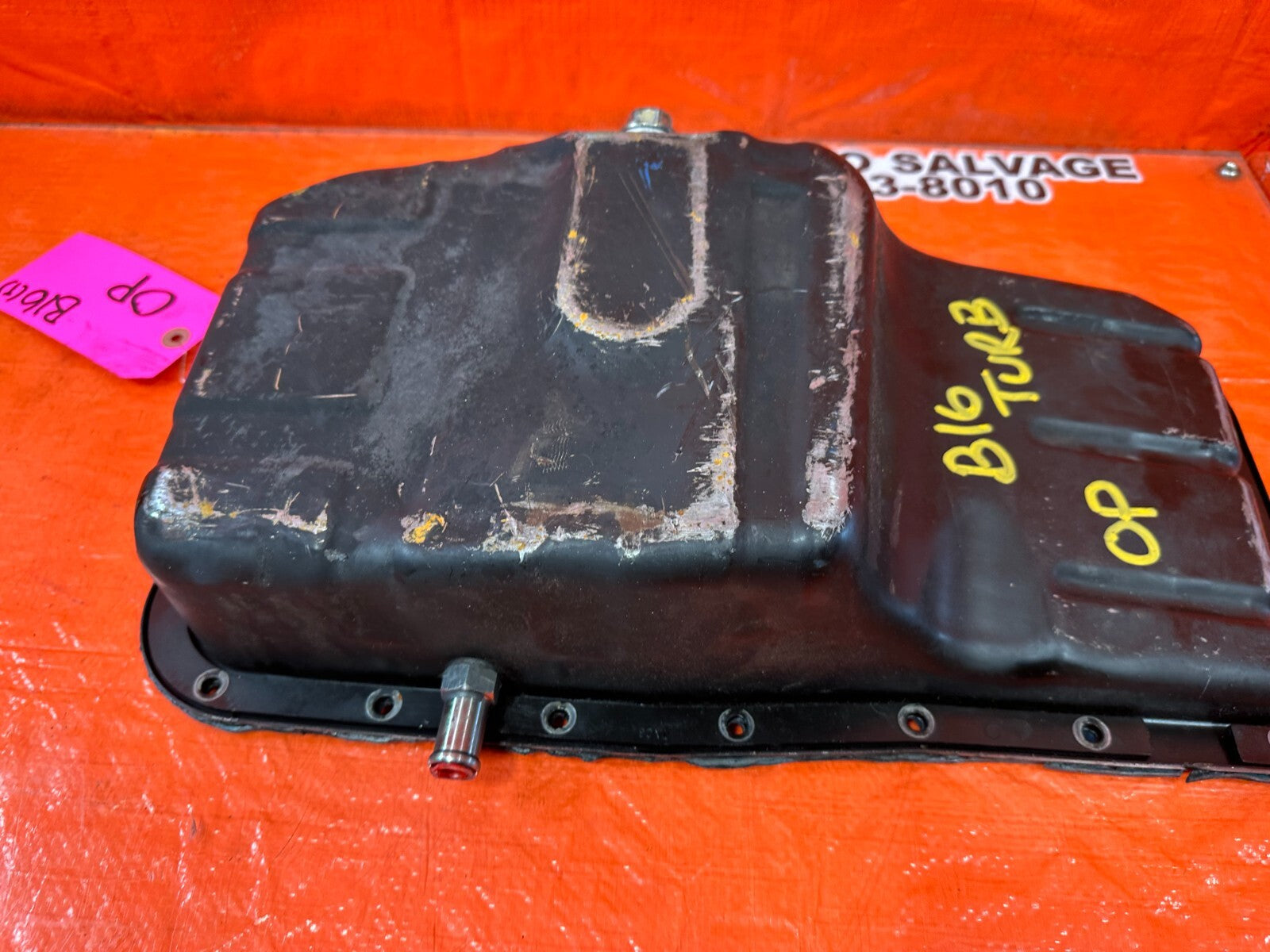 99 00 SI EM1 B16A2   FACTORY OIL PAN WITH AFTERMARKET TURBO TAP OEM FACTORY 25210