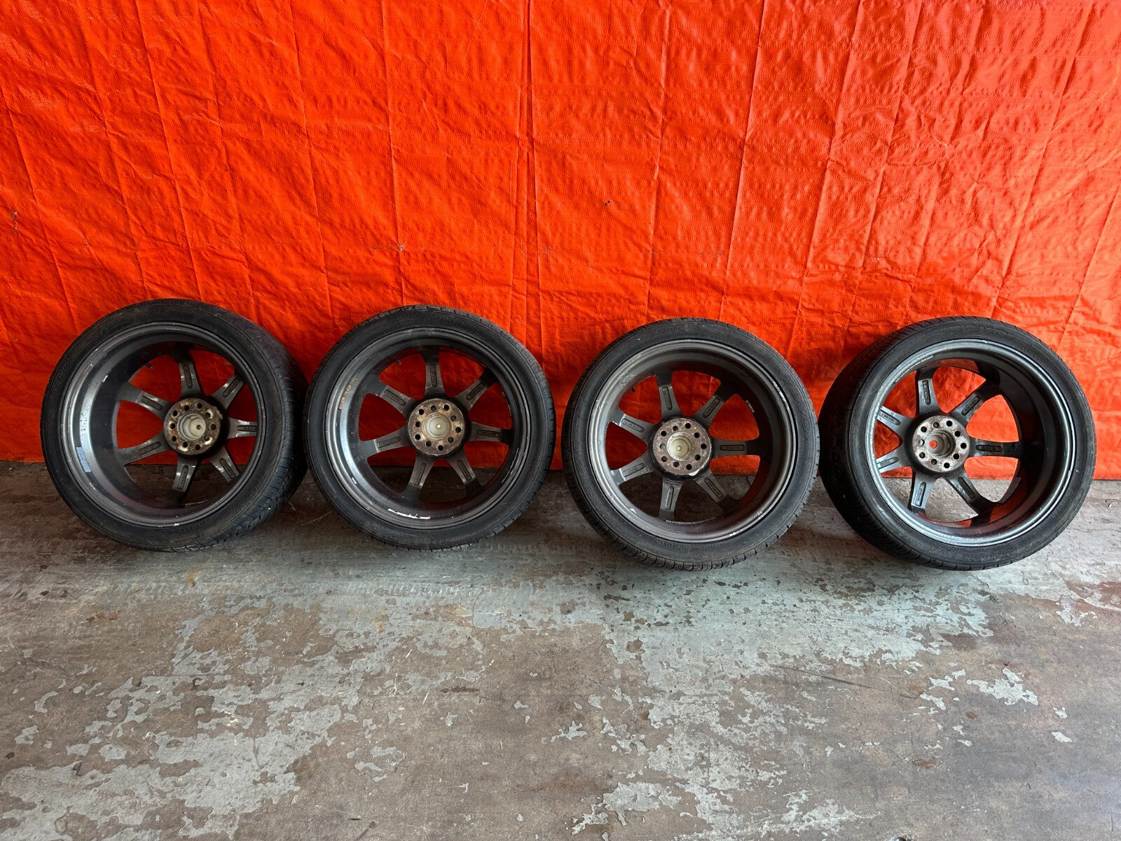 97 01 HONDA PRELUDE   UNKNOWN BRAND   7 SPOKE   18 INCH WHEELS W/ TIRES   #21023