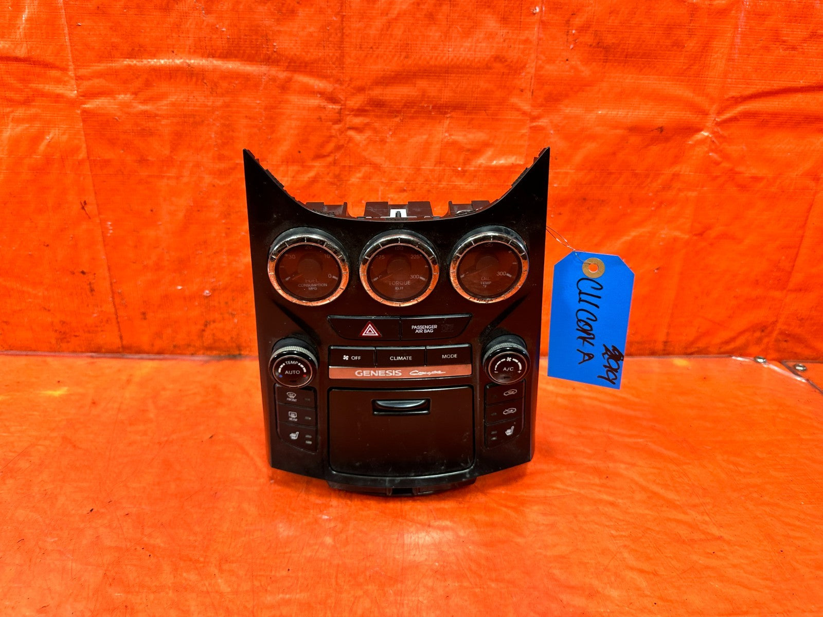 13 16 HYUNDAI GENESIS COUPE   AC HEATER CLIMATE CONTROL W/ OIL FUEL TORQUE GAUGE0