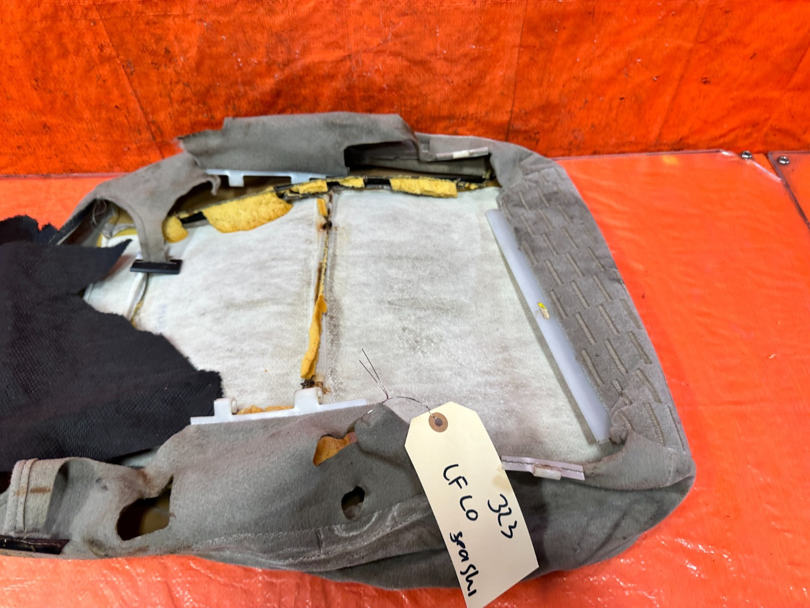97 01 HONDA PRELUDE DRIVER LEFT FRONT LOWER SEAT SKIN WRAP  TAN OEM 32312