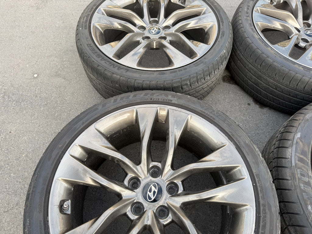 13 16 HYUNDAI GENESIS COUPE   19 INCH R SPEC WHEELS W TIRES   FRONT REAR OEM 2997