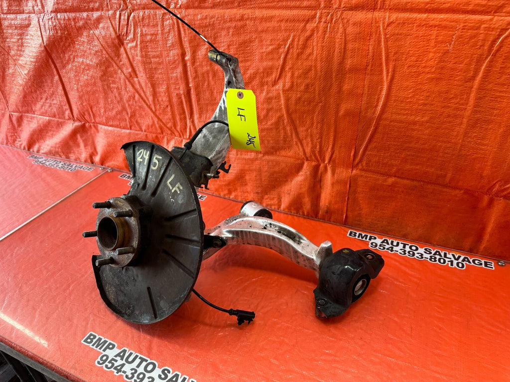 08 15 INFINITI G37 COUPE S RWD LEFT FRONT SPINDLE W/ LOWER CONTROL ARM OEM #2455