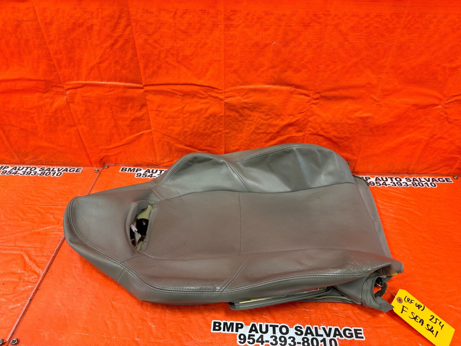 02 04 ACURA RSX   GRAY   RIGHT FRONT UPPER SEAT SKIN LEATHER COVER OEM 2548