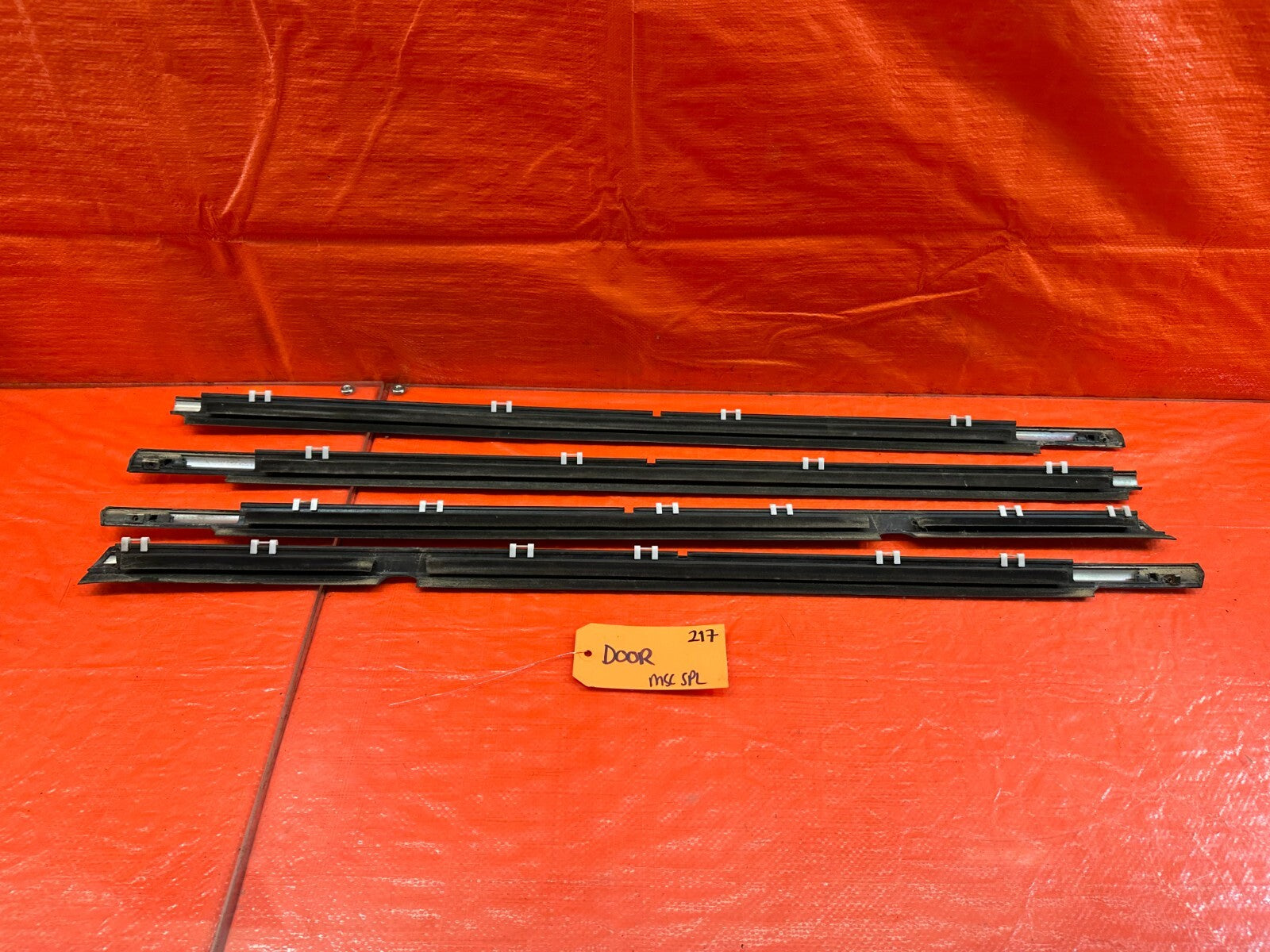 08 15 LANCER EVOLUTION X EVO 10 LEFT RIGHT FRONT REAR CHROME DOOR GLASS TRIM 21711