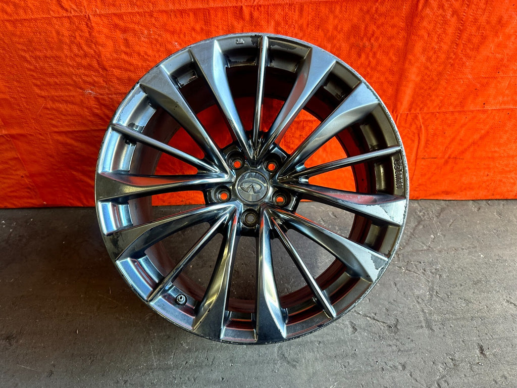 08 15 INFINITI G37 Q60 15 SPOKE ENKEI MODEL   REAR WHEEL RIM   OEM FACTORY 2789