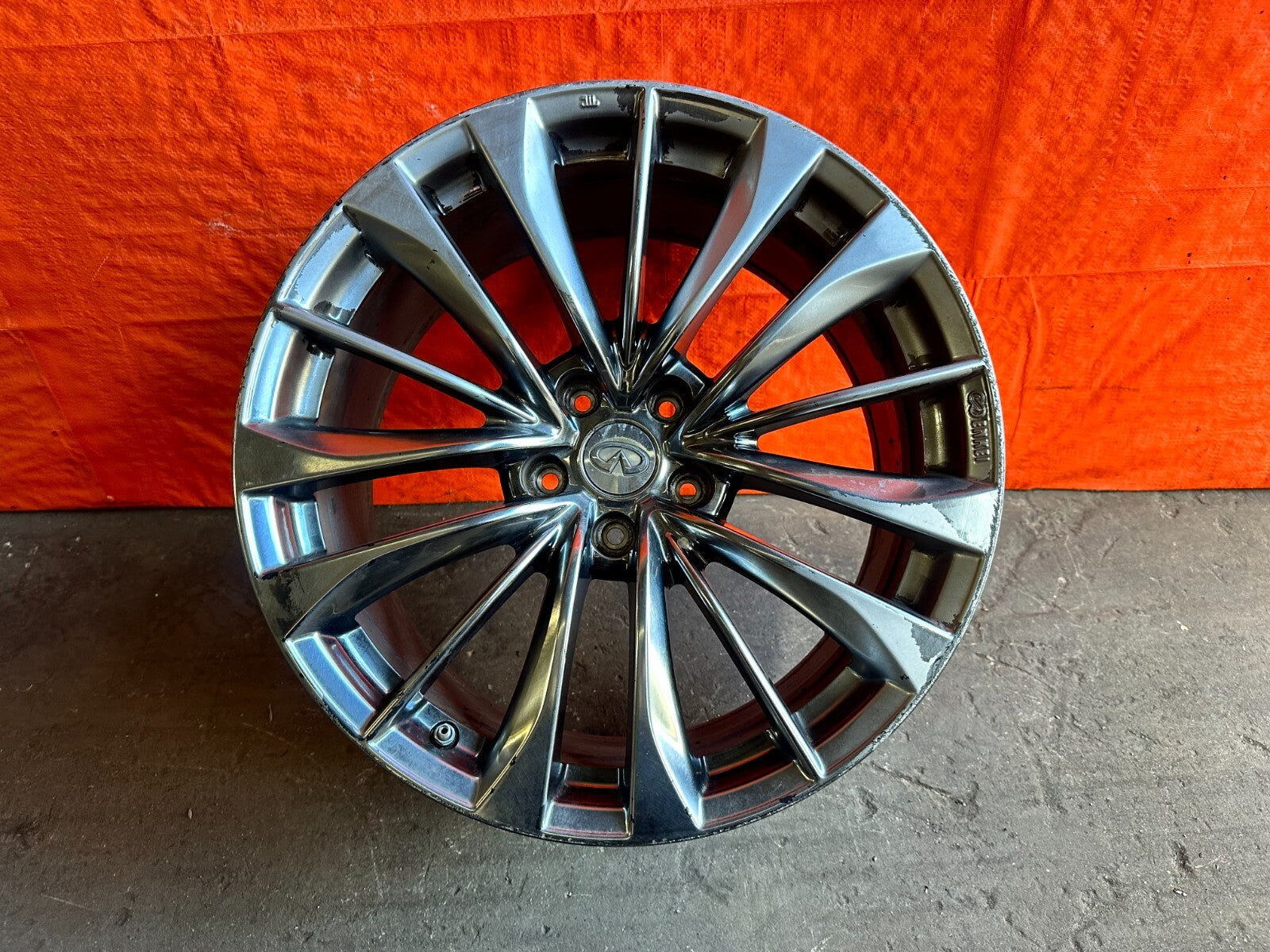 08 15 INFINITI G37 Q60 15 SPOKE ENKEI MODEL   REAR WHEEL RIM   OEM FACTORY 2789