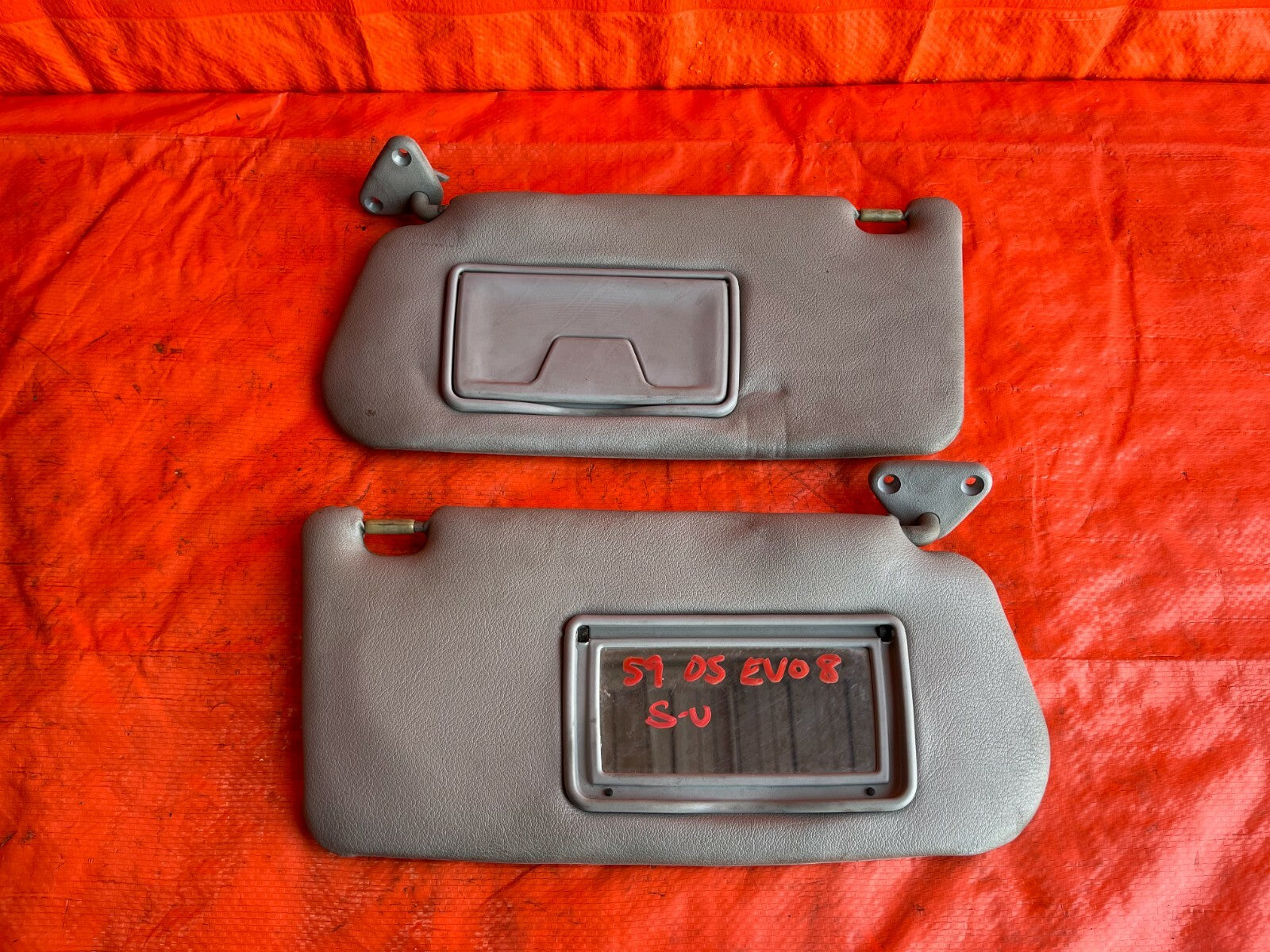 04 05 LANCER EVOLUTION EVO 8 VIII   NON SUNROOF MODEL   SUN VISOR SET LEFT RIGHT7