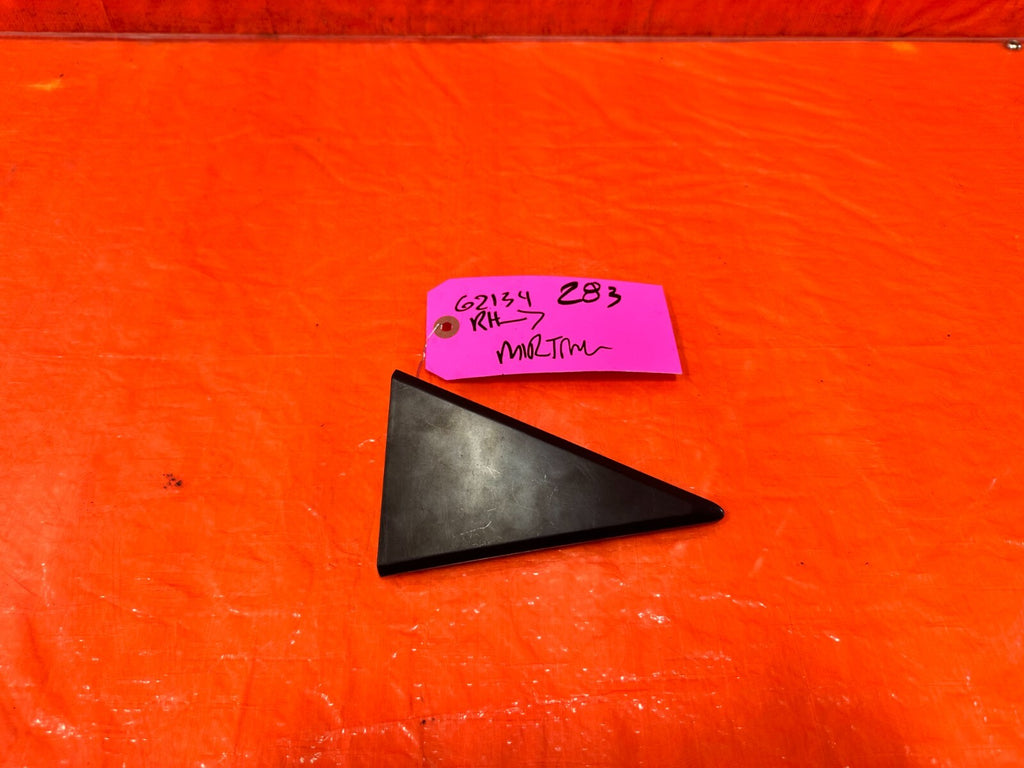 08 14 SUBARU IMPREZA WRX   RIGHT MIRROR TRIM CORNER COVER GUSSET   OEM #2830