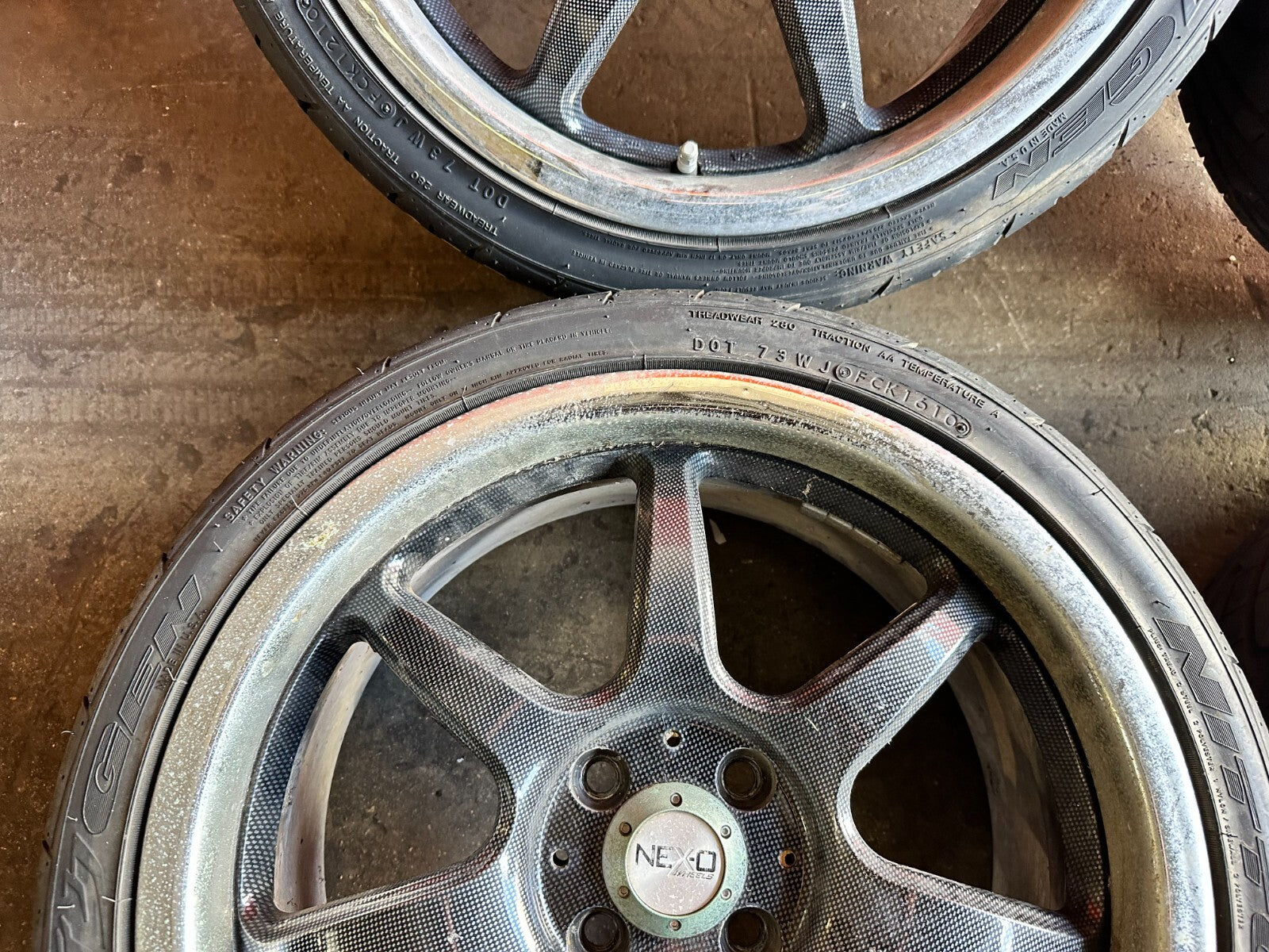 88 91 HONDA CRX   4x100   17x7   NEX O NEX 0 RACING WHEELS W/ NITTO TIRES   27710