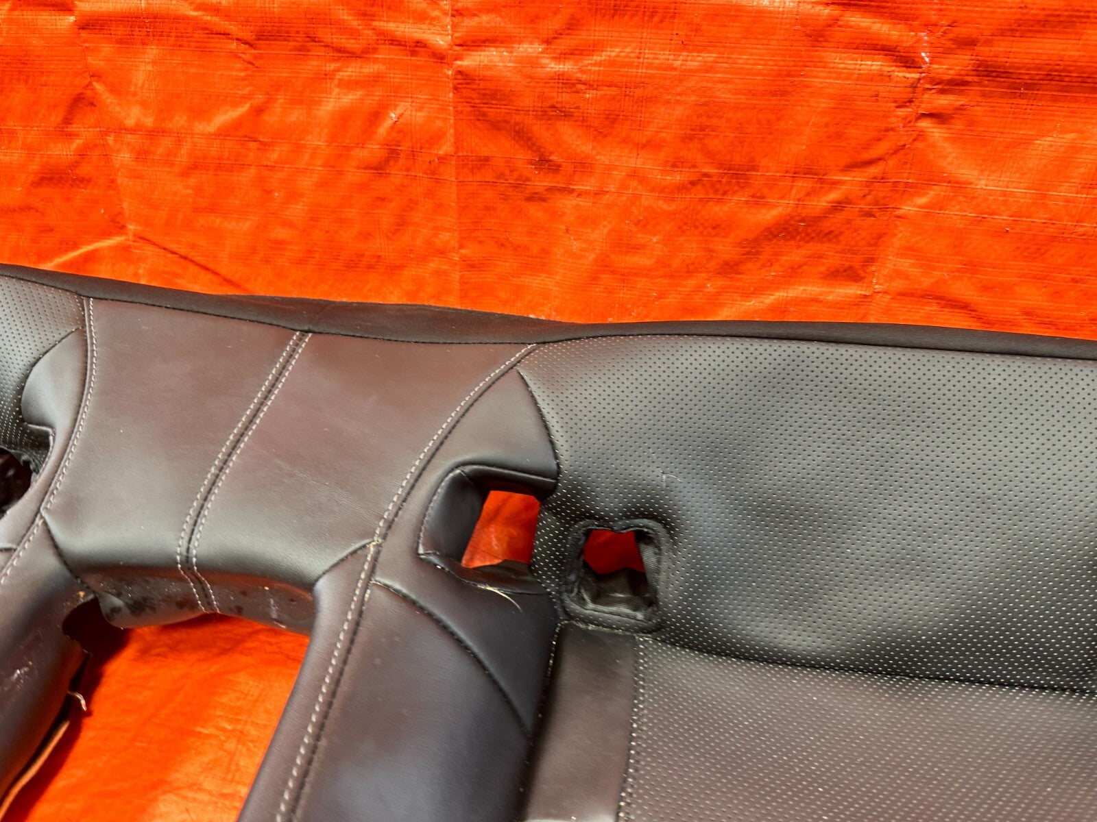 17 20 INFINITI Q60   BLACK LEATHER REAR SEAT LOWER SEAT SKIN WRAP   OEM #2899