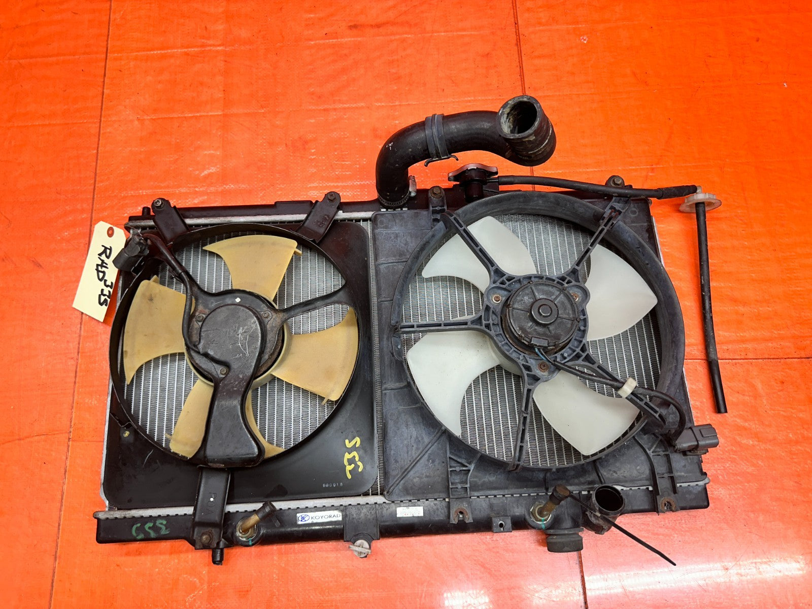 97 01 HONDA PRELUDE 2.2L MT MANUAL RADIATOR CONDENSER COOLING FANS OEM #3369
