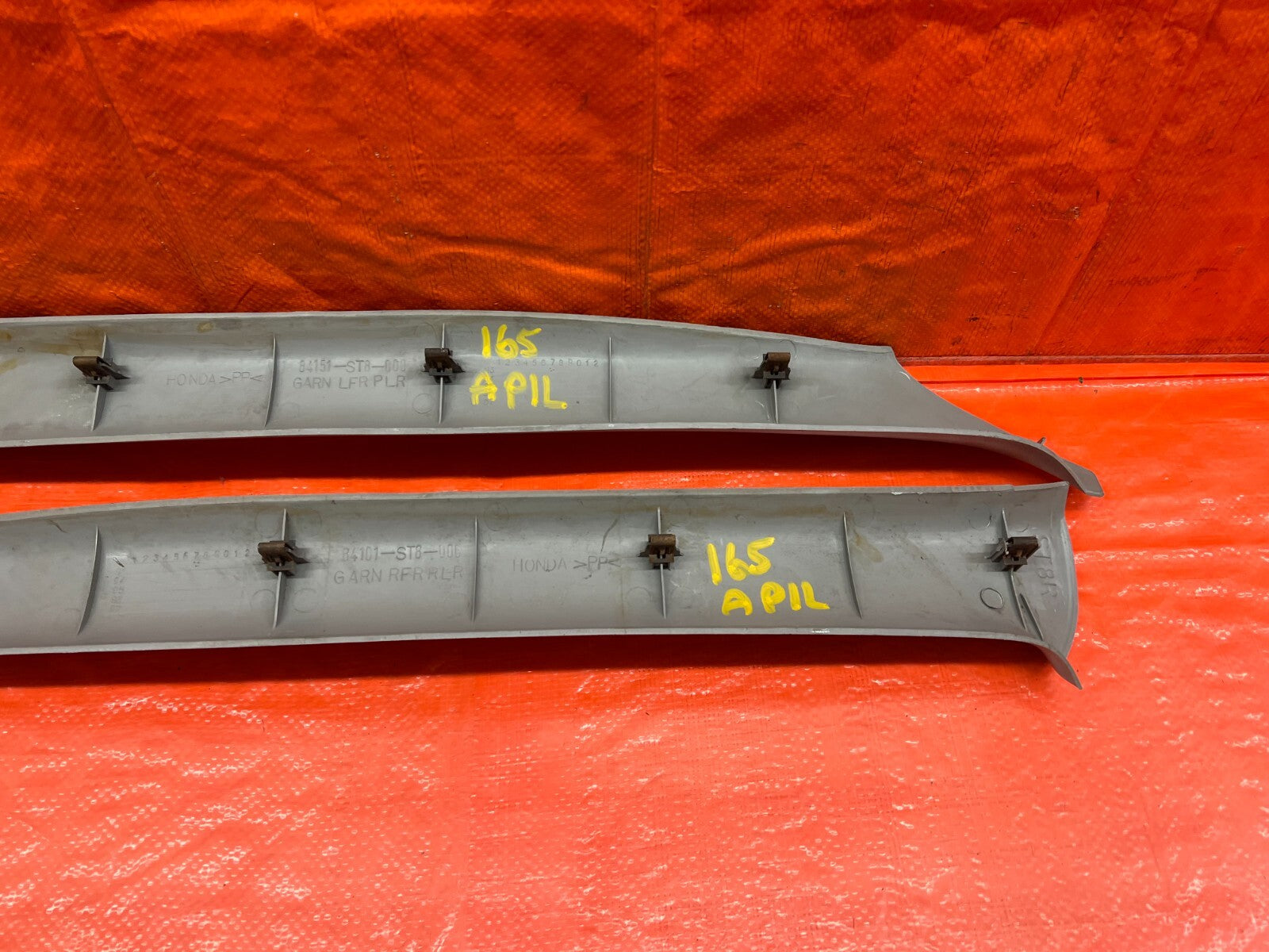 94 01 INTEGRA SEDAN A PILLAR TRIM SET   LEFT RIGHT A PILLARS   OEM FACTORY #1659