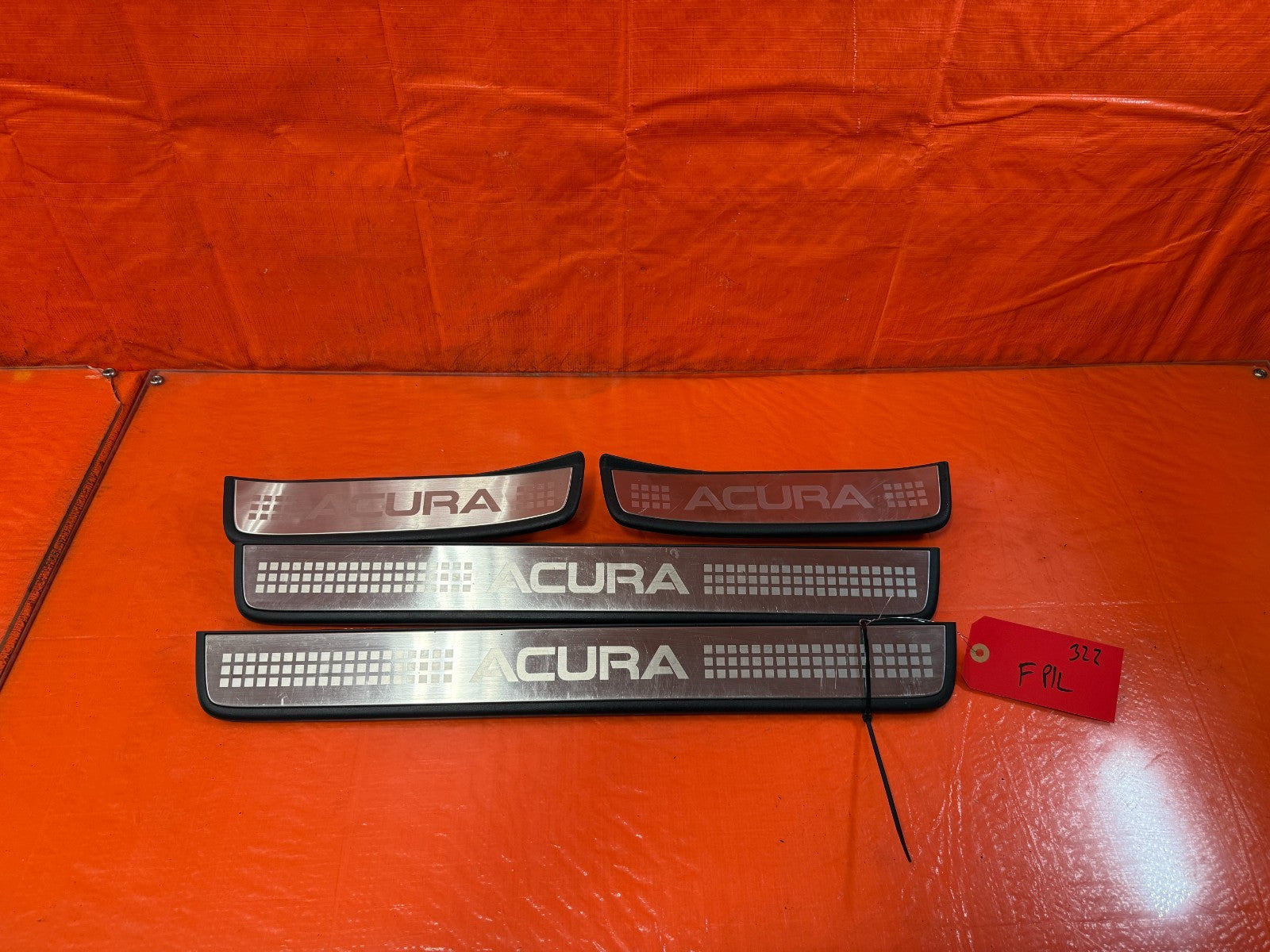 04 08 ACURA TSX   FLOOR PILLAR SCUFF PLATE SET LEFT RIGHT FRONT REAR   OEM #3220