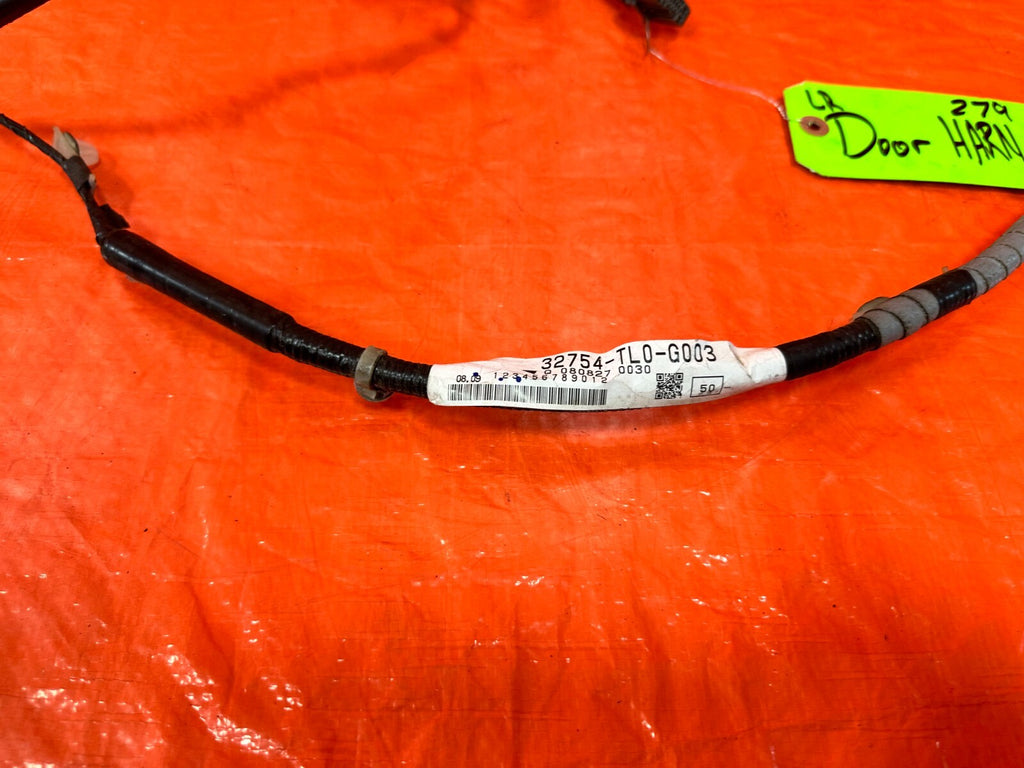 09 14 ACURA TSX   DRIVER LEFT REAR DOOR WIRE HARNESS WIRING LOOM   OEM 2796