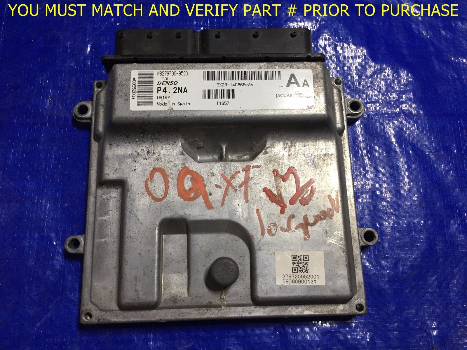 OEM 2009 JAGUAR XF ENGINE COMPUTER ECU ECM EBX MB279700 9520 9X23 14C568 AA0