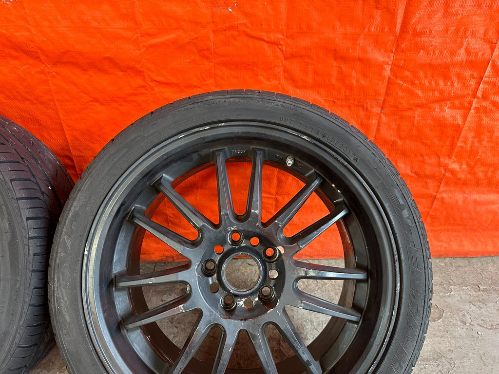 08 15 LANCER EVOLUTION X EVO 10   ROTA SVN WHEELS RIMS W/ TIRES   18x10 & 18x85