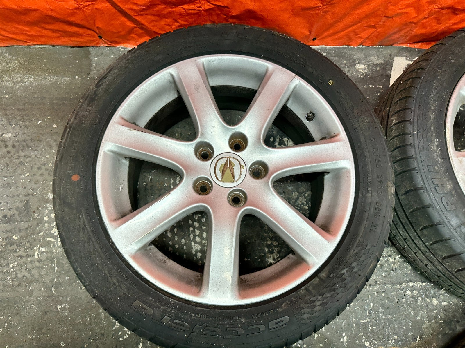 04 08 ACURA TSX 17 INCH WHEELS  W/ GOOD TIRES RIMS ALLOY OEM #33012