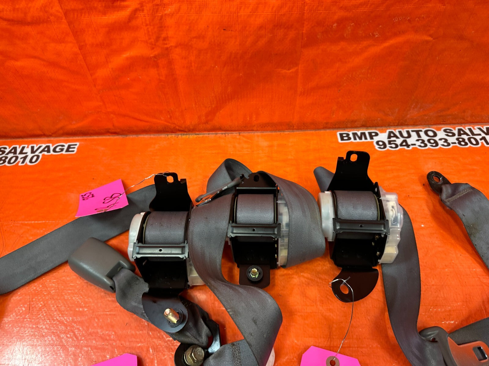 04 08 ACURA TSX   REAR SEAT BELT SET   LEFT & RIGHT SEAT BELTS   GRAY OEM #2557