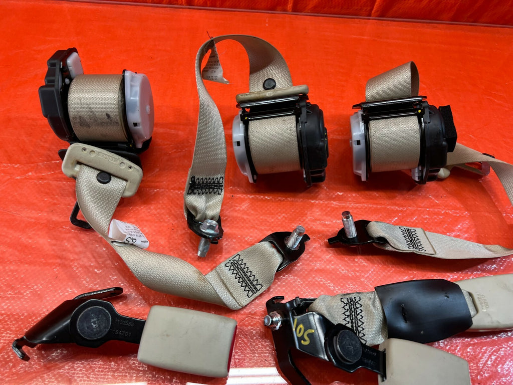 14 17 INFINITI Q50   REAR SEAT BELT SET   LEFT & RIGHT SEAT BELTS   BEIGE   OEM5
