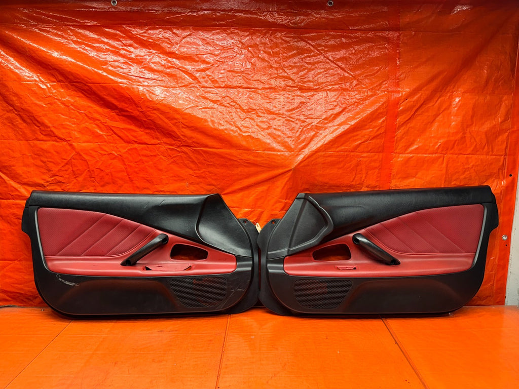 00 03 HONDA S2000 AP1 2.0L BLACK RED INTERIOR DOOR PANELS CARDS LEFT RIGHT #3370