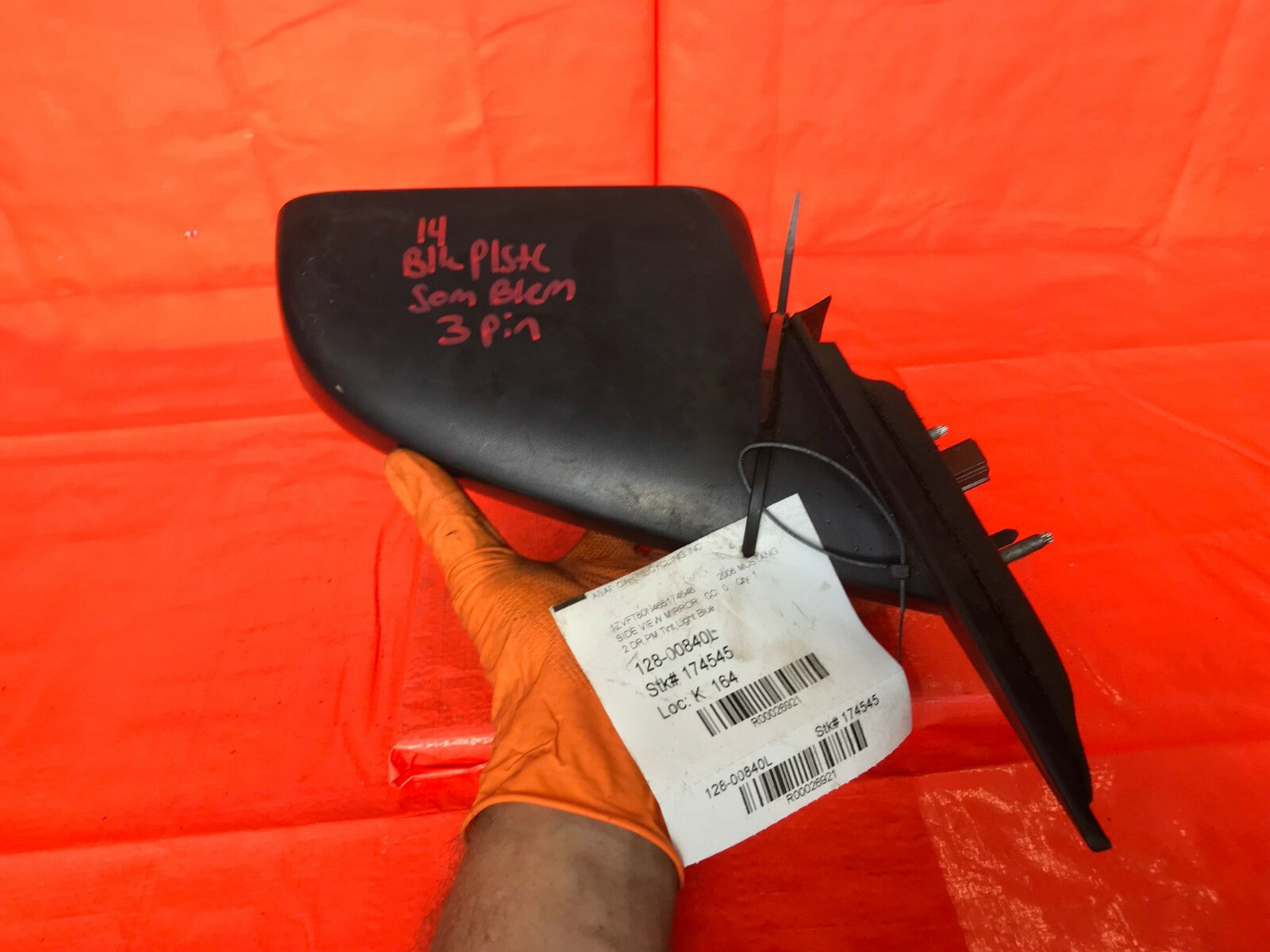 OEM 2007 2008 2009 FORD MUSTANG DRIVER LEFT SIDE VIEW MIRROR   3 PIN   BLACK 10