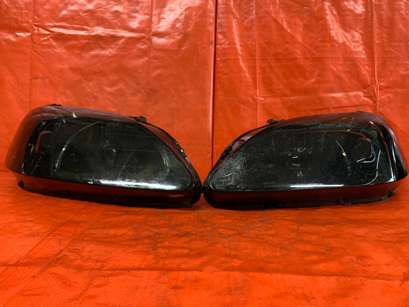 99 00 HONDA CIVIC SI EM1   BLACKED OUT HEADLIGHT HEADLAMP SET HEADLIGHTS 0