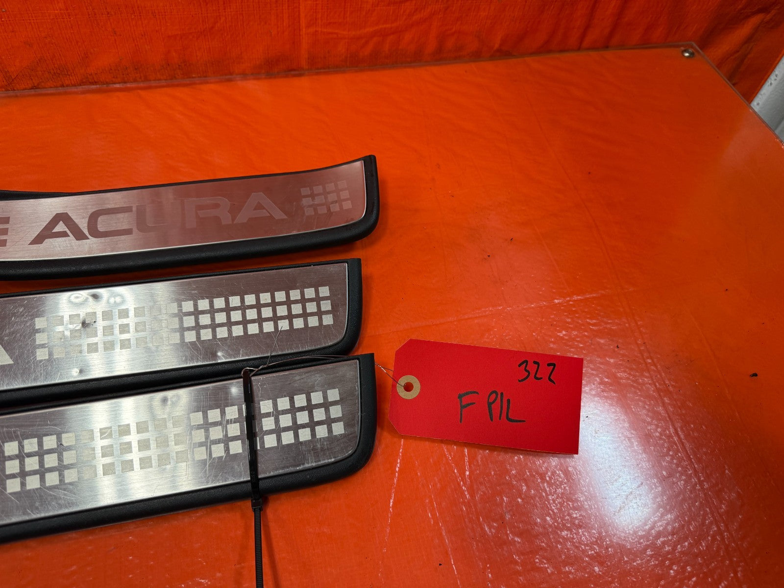 04 08 ACURA TSX   FLOOR PILLAR SCUFF PLATE SET LEFT RIGHT FRONT REAR   OEM #3221