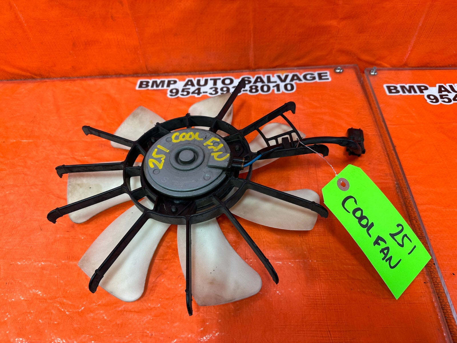 08 12 HONDA ACCORD SEDAN 2.4L AIR CONDITIONING AC CONDENSER COOLING FAN OEM #2512