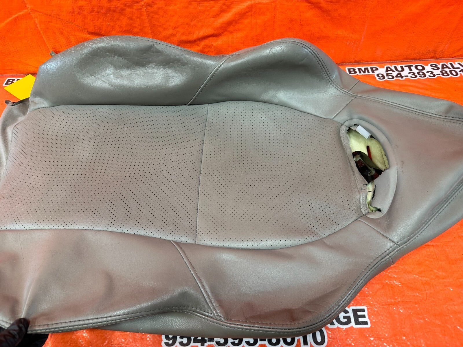 02 04 ACURA RSX   GRAY   RIGHT FRONT UPPER SEAT SKIN LEATHER COVER OEM 2543