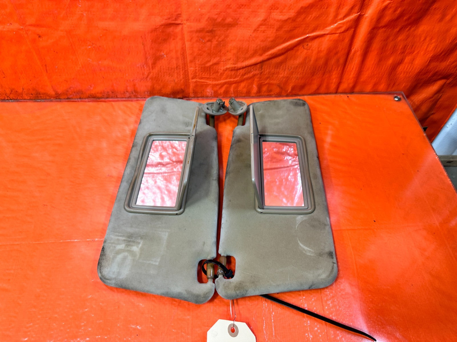 97 01 HONDA PRELUDE   LEFT AND RIGHT SUN VISORS PAIR SET   TAN   OEM #32310