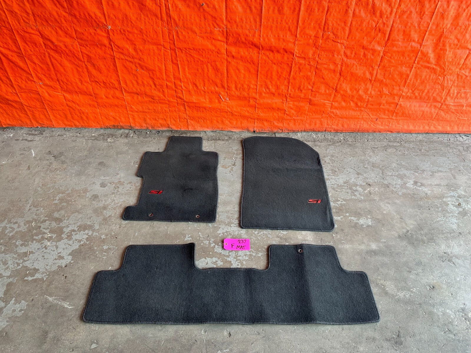 06 11 HONDA CIVIC SI 2D COUPE FLOOR MAT SET BLACK LEFT RIGHT FRONT REAR OEM #2370