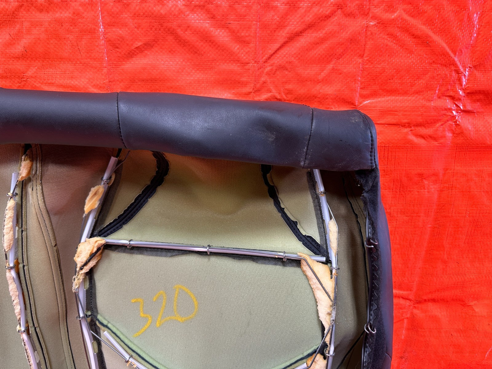 08 09 INFINITI G37 COUPE SPORT REAR UPPER SEAT BLACK LEATHER COVER SKIN OEM 32021