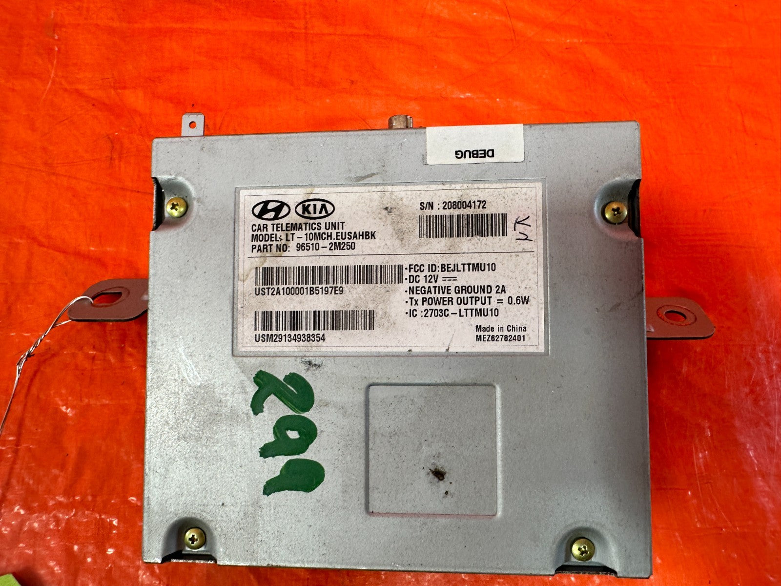 2013 13  HYUNDAI GENESIS COUPE TRACK   BLUETOOTH TELEMATICS MODULE   96510 2M2501